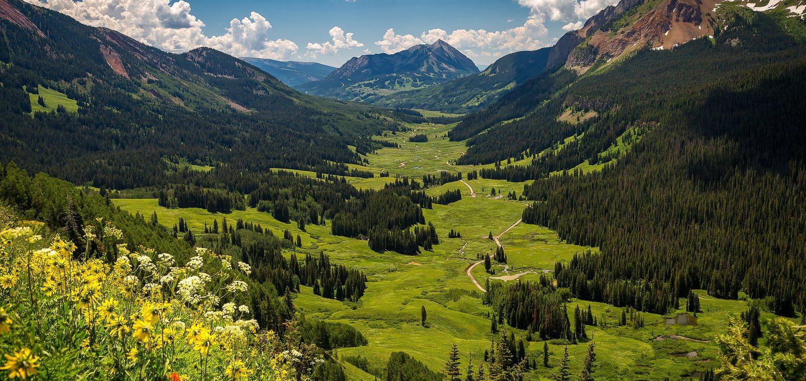 Ranch land in the East River valley near Crested Butte, Colorado